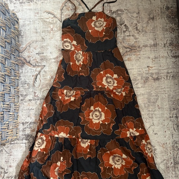 Floral Black and Brown Women's Dress - Picture 1 of 4